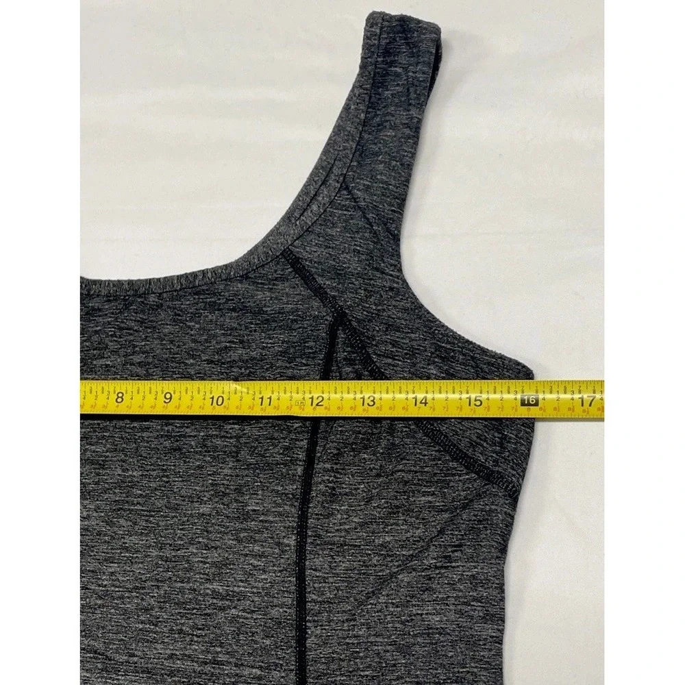 Lululemon Run Free Tank Heathered Black Stretch Women's Size 8